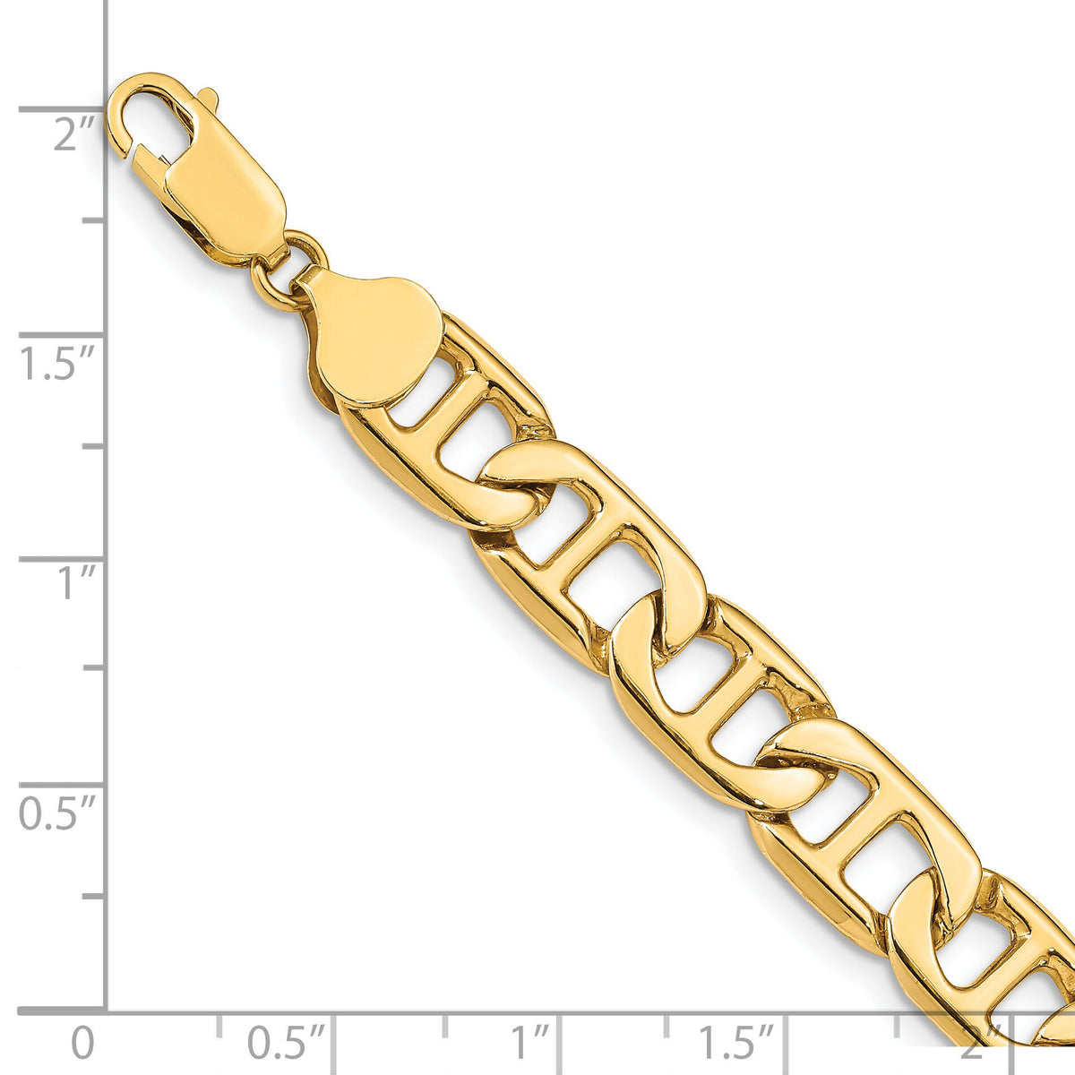 14k 8.75mm Solid Hand-Polished Anchor Link Bracelet-FL446-7