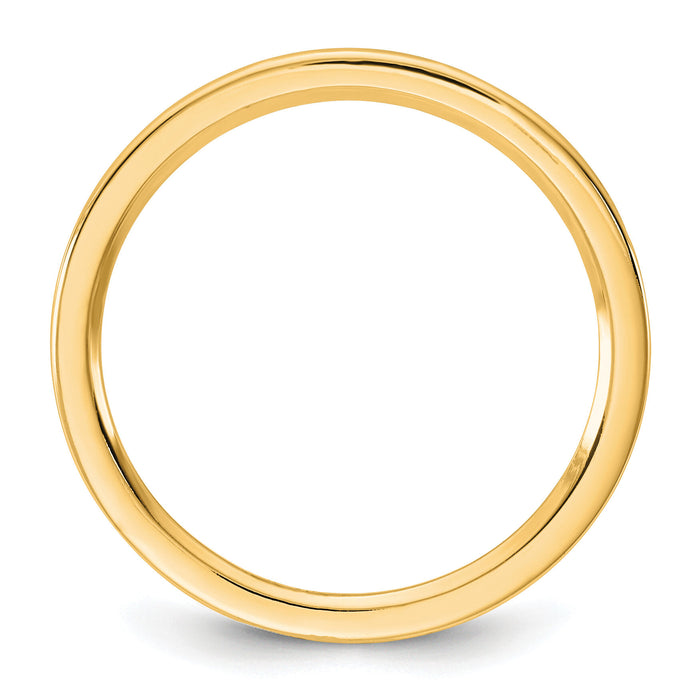 14KY 1mm Standard Flat Comfort Fit Band-FLC010