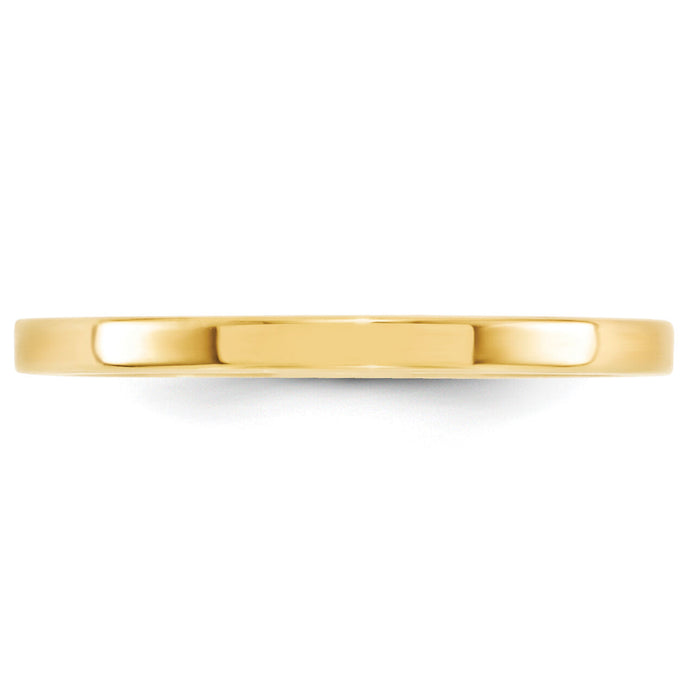 14KY 2mm Standard Flat Comfort Fit Band-FLC020