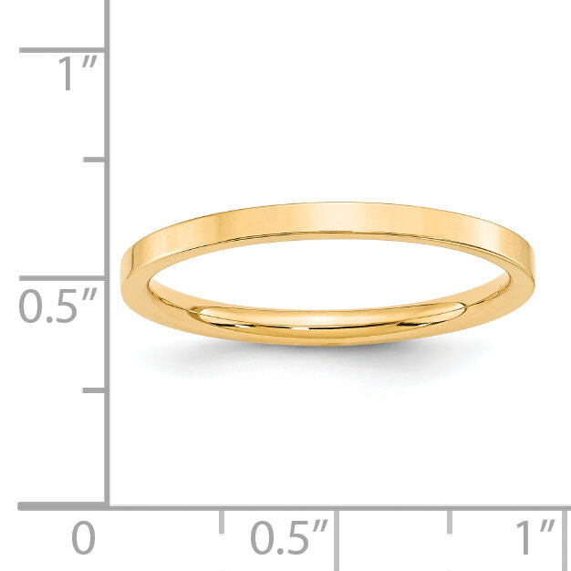14KY 2mm Standard Flat Comfort Fit Band-FLC020