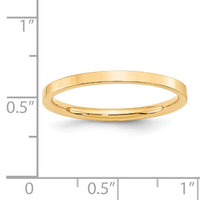 14KY 2mm Standard Flat Comfort Fit Band-FLC020