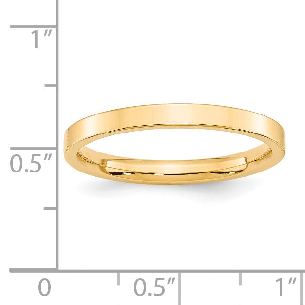 14KY 2.5mm Standard Flat Comfort Fit Band-FLC025