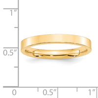 14KY 3mm Standard Flat Comfort Fit Band-FLC030