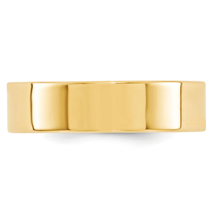 14KY 6mm Standard Flat Comfort Fit Band-FLC060