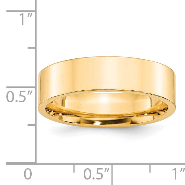 14KY 6mm Standard Flat Comfort Fit Band-FLC060