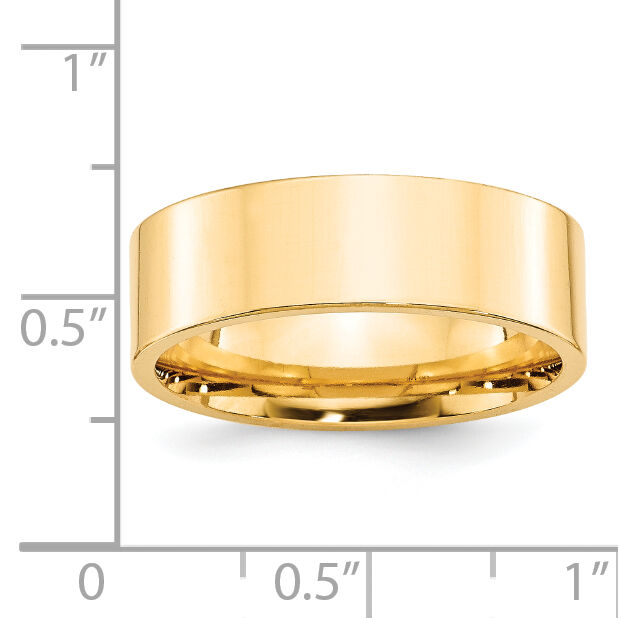 14KY 7mm Standard Flat Comfort Fit Band-FLC070