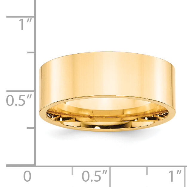 14KY 8mm Standard Flat Comfort Fit Band-FLC080