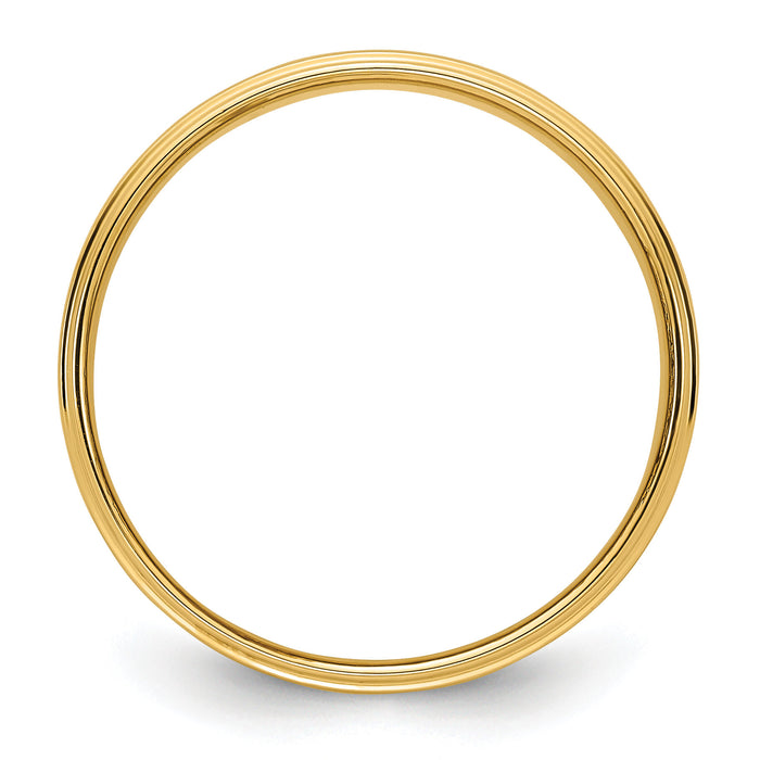 14KY 6mm Flat with Step Edge Band-FLE060