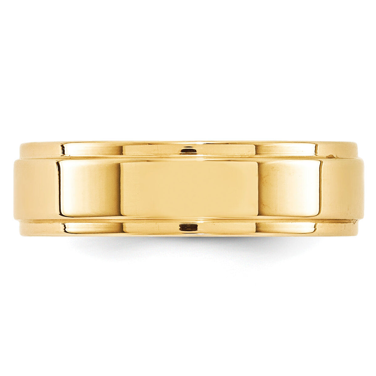 14KY 6mm Flat with Step Edge Band-FLE060