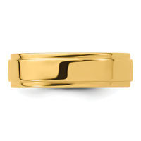 14KY 6mm Flat with Step Edge Band-FLE060