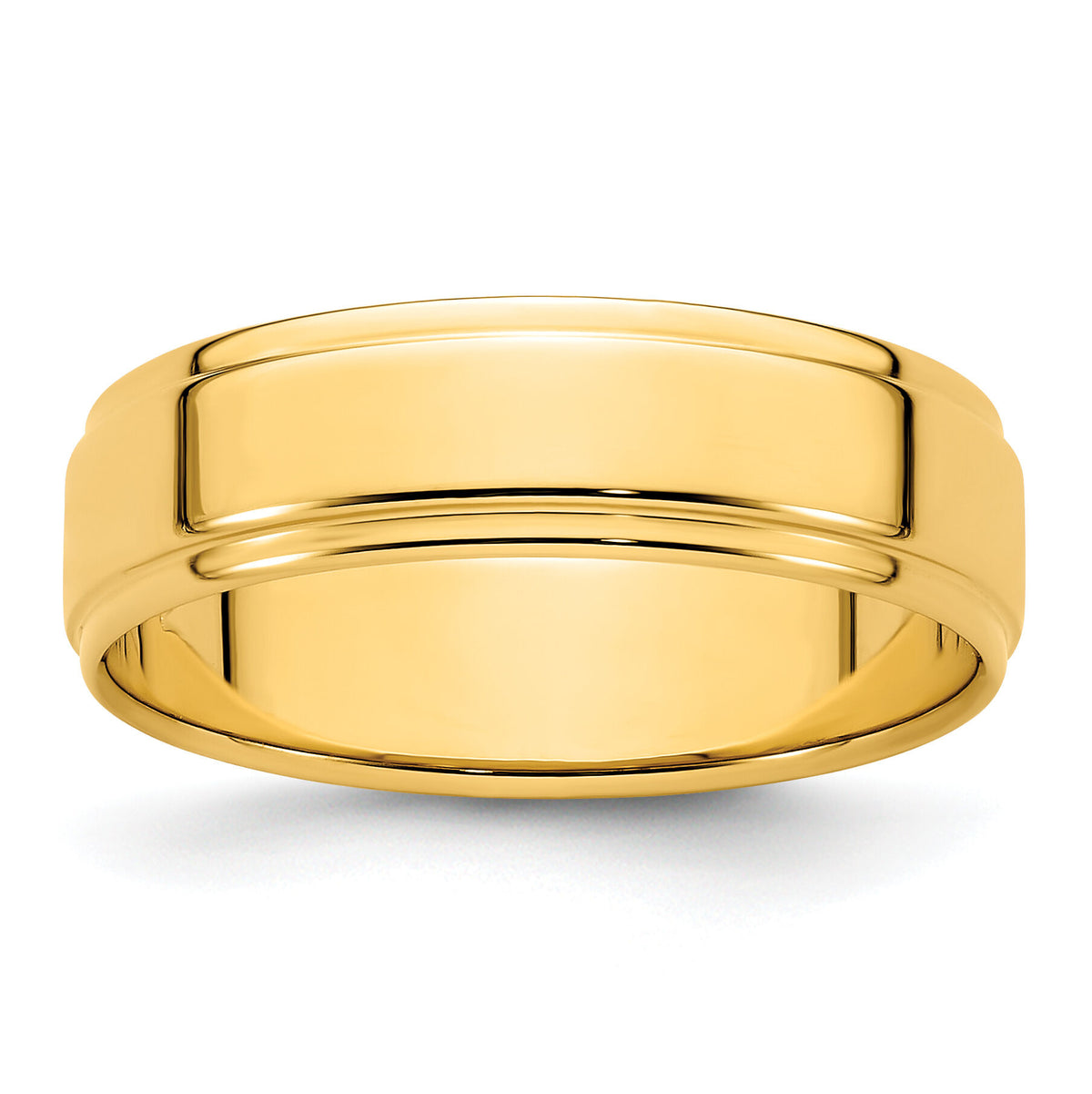 14KY 6mm Flat with Step Edge Band-FLE060