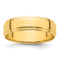 14KY 6mm Flat with Step Edge Band-FLE060