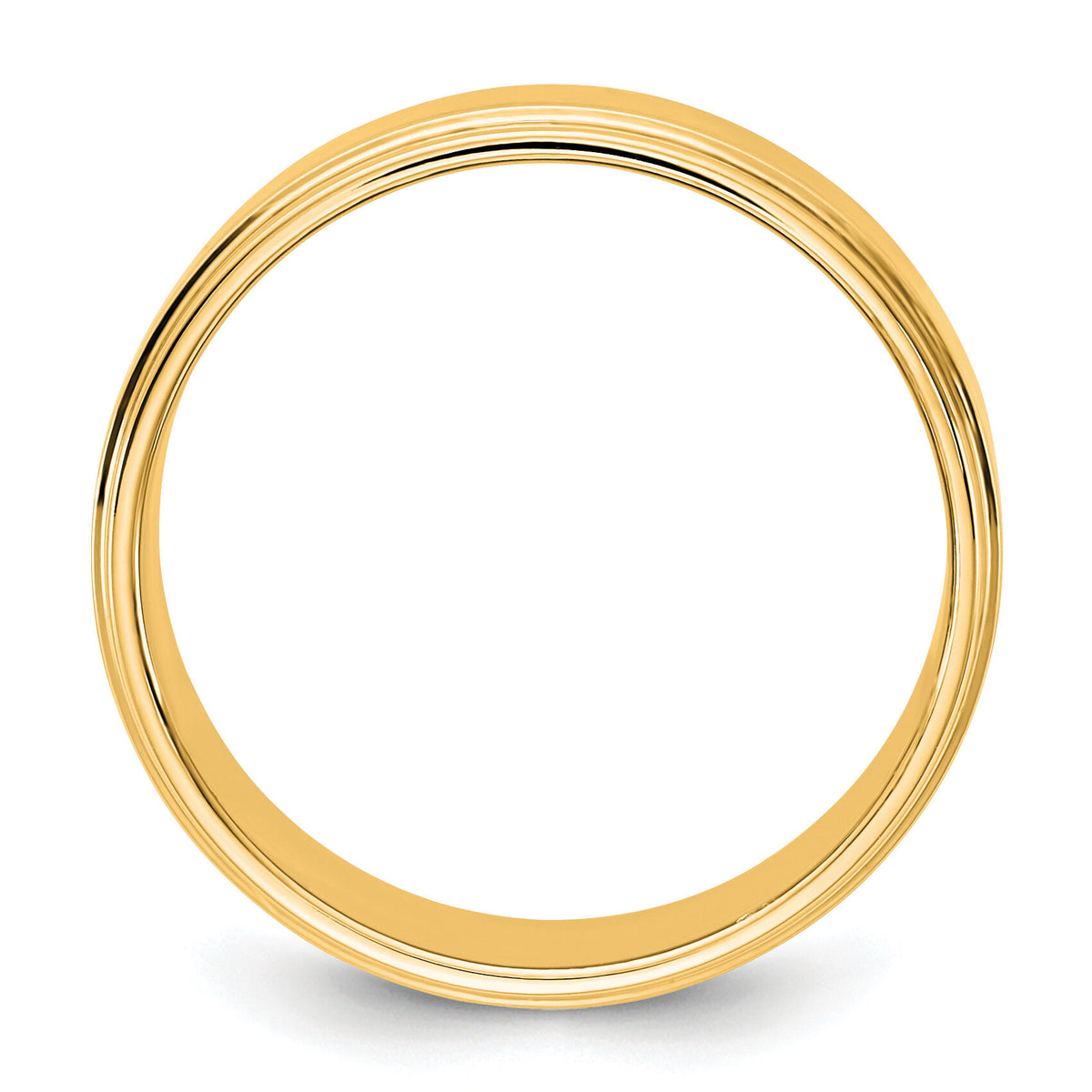 14KY 7mm Flat with Step Edge Band-FLE070