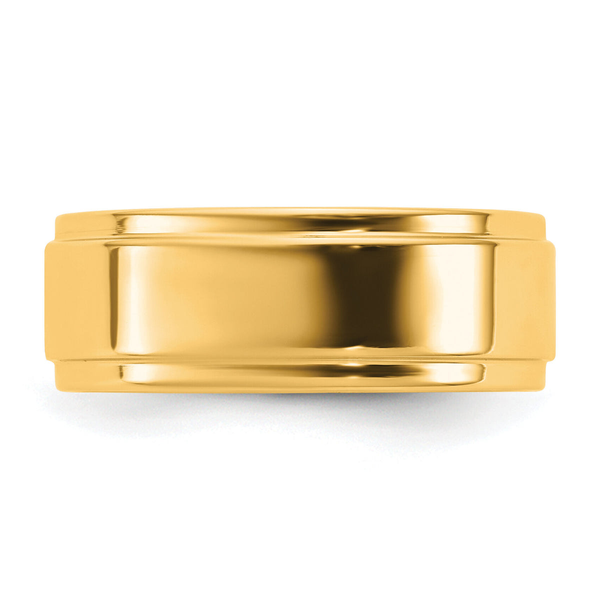 14KY 7mm Flat with Step Edge Band-FLE070
