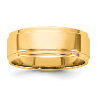 14KY 7mm Flat with Step Edge Band-FLE070