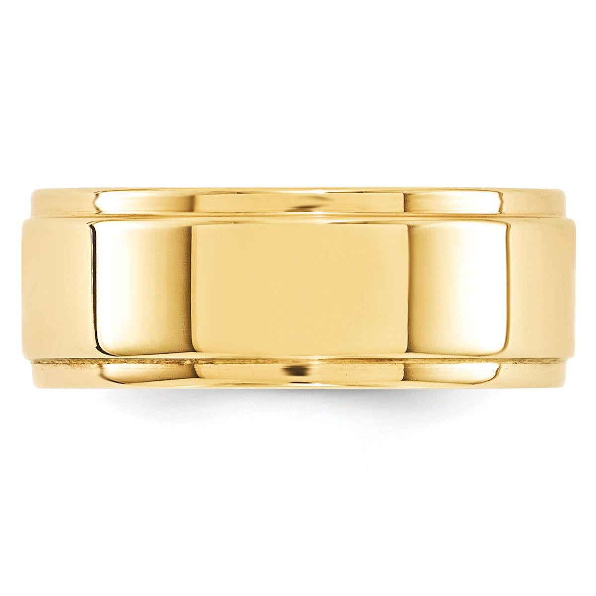 14KY 8mm Flat with Step Edge Band-FLE080