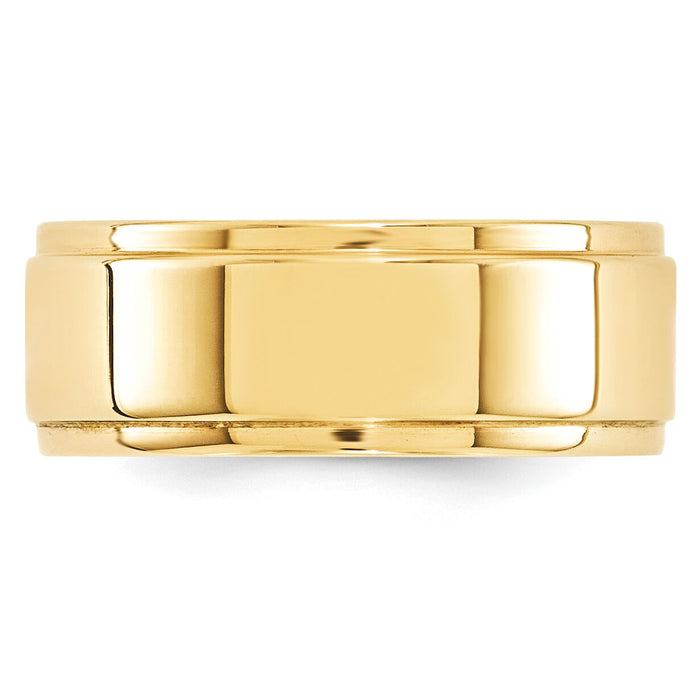 14KY 8mm Flat with Step Edge Band-FLE080