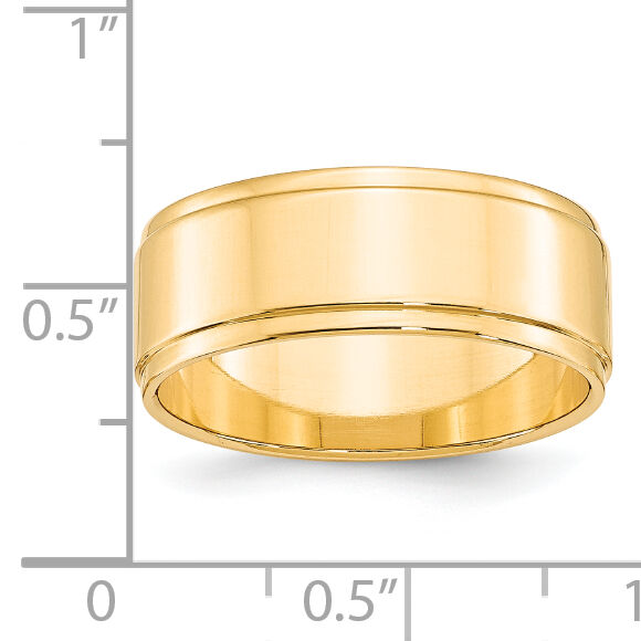 14KY 8mm Flat with Step Edge Band-FLE080