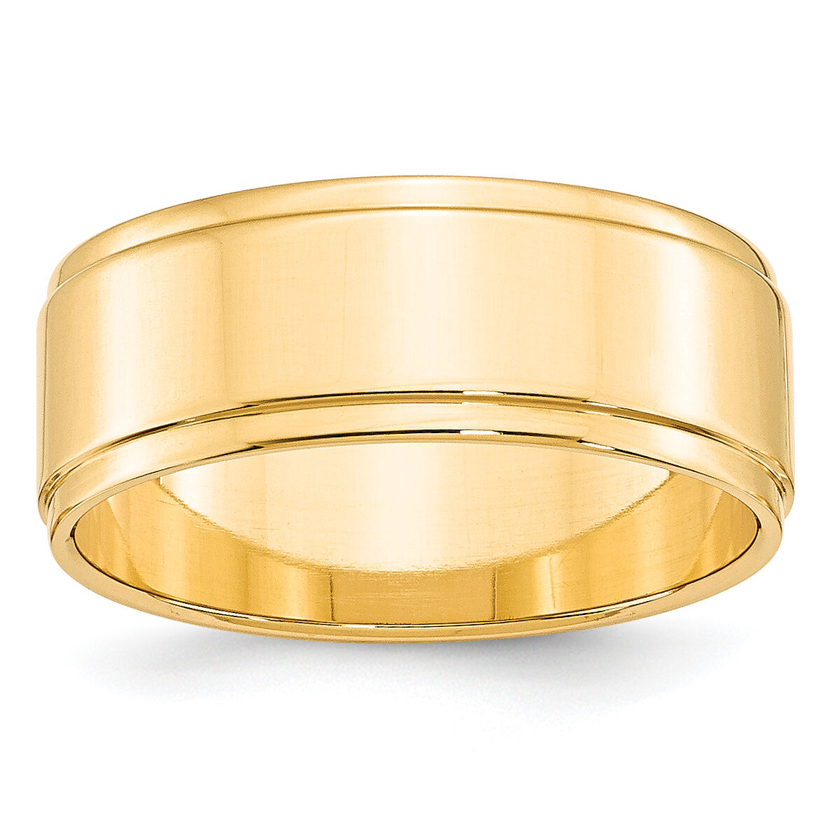 14KY 8mm Flat with Step Edge Band-FLE080