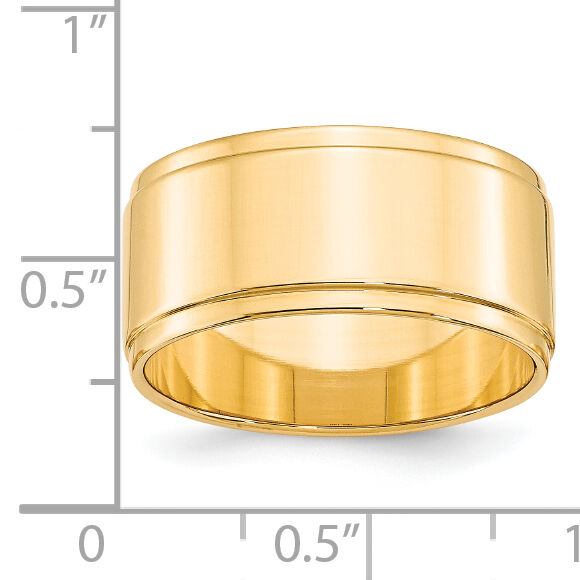 14KY 10mm Flat with Step Edge Band-FLE100