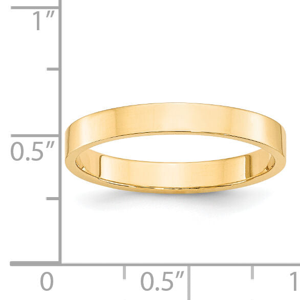 14KY 3mm LTW Flat Band-FLL030