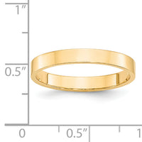 14KY 3mm LTW Flat Band-FLL030