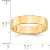 14KY 5mm LTW Flat Band-FLL050