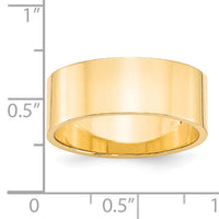14KY 8mm LTW Flat Band-FLL080