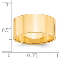 14KY 10mm LTW Flat Band-FLL100
