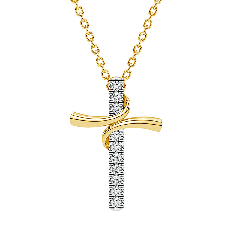 Diamond Fashion Pendant 0.13 ct tw 10k Yellow Gold-FPF0054A78Y0
