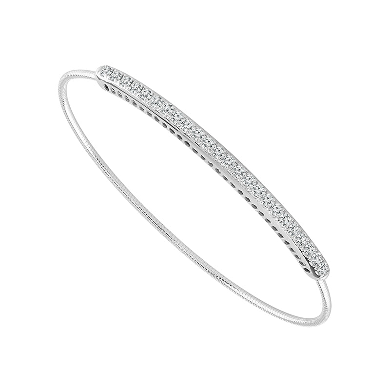 Diamond Bangle 1 ct tw 14k White Gold-FSBG5013S8W