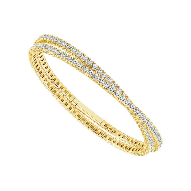 Diamond Bangle 6.5 ct tw 14k White Gold-FSBG5024S8W