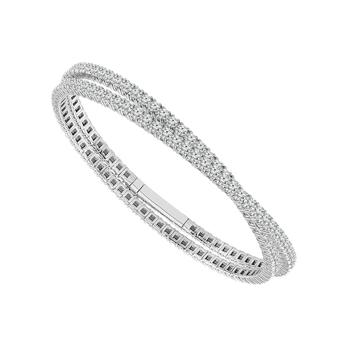 Diamond Bangle 6.5 ct tw 14k White Gold-FSBG5024S8W