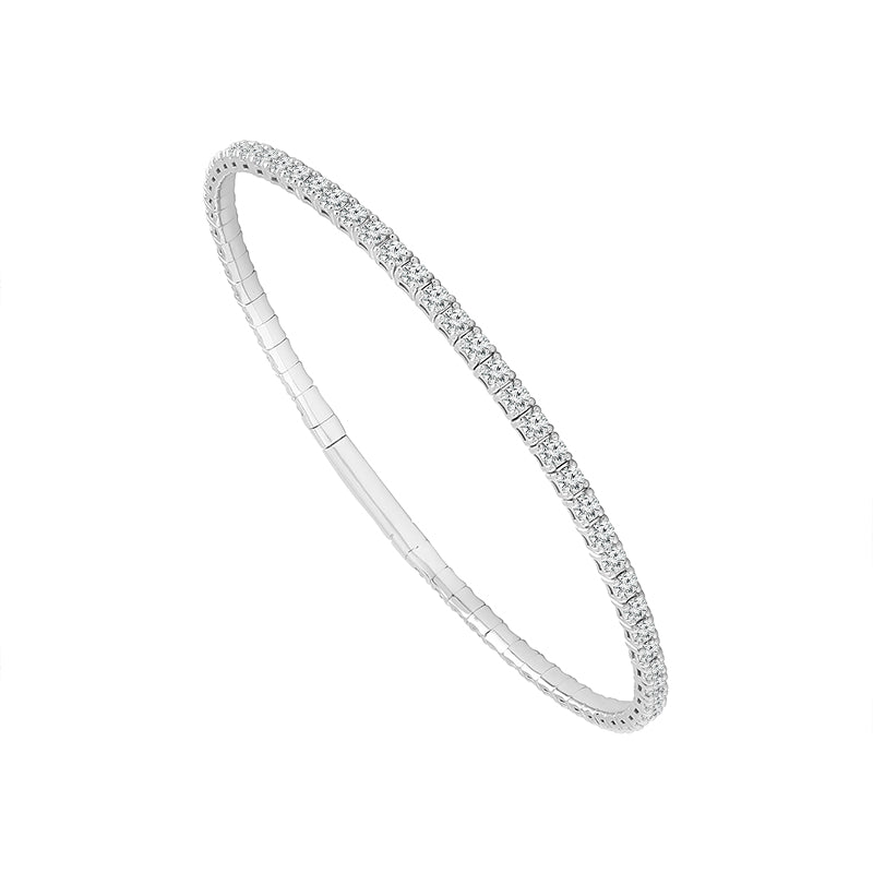 Diamond Bangle 2.5 ct tw 14k White Gold-FSBG5037S8W
