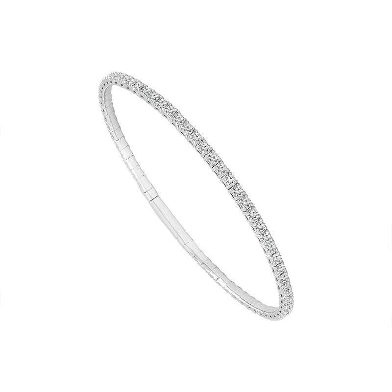 Diamond Bangle 3.5 ct tw 14k White Gold-FSBG5038S8W