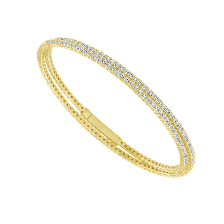 Diamond Bangle 4 ct tw 14k White Gold-FSBG5043S8W