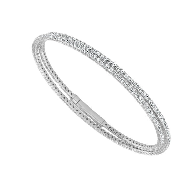 Diamond Bangle 4 ct tw 14k White Gold-FSBG5043S8W