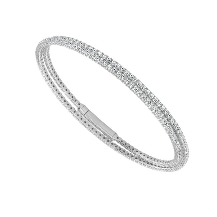 Diamond Bangle 4 ct tw 14k White Gold-FSBG5043S8W