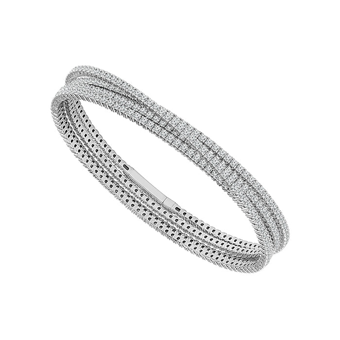 Diamond Bangle 6.25 ct tw 14k White Gold-FSBG5048S8W