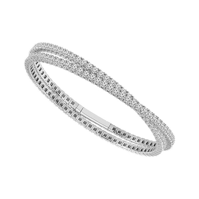 Diamond Bangle 12 ct tw 14k White Gold-FSBG5052S8W