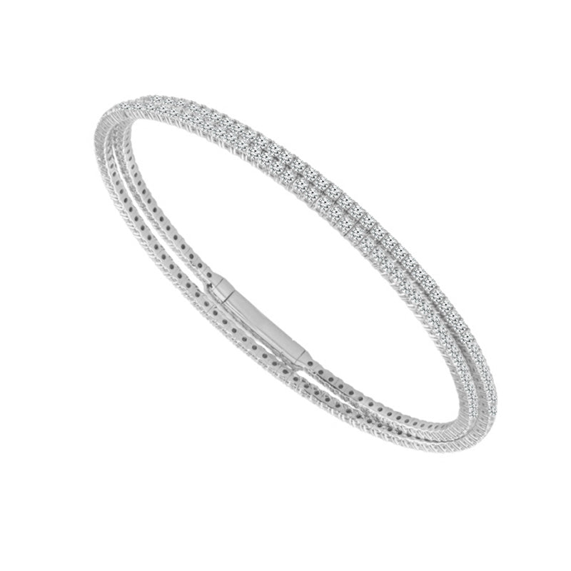 Diamond Bangle 8.90 ct tw 14k White Gold-FSBG5054S8W