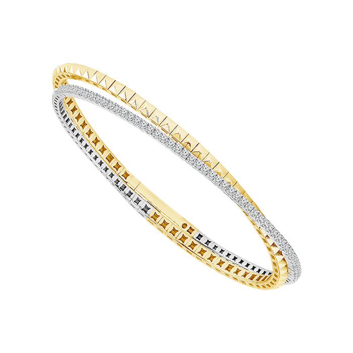 Diamond Bangle 0.50 ct tw 14k Yellow Gold+14k White Gold-FSBG5062S8YW-6C