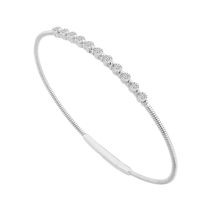 Diamond Bangle 0.13 ct tw 10k White Gold-FSBG5064A78W0