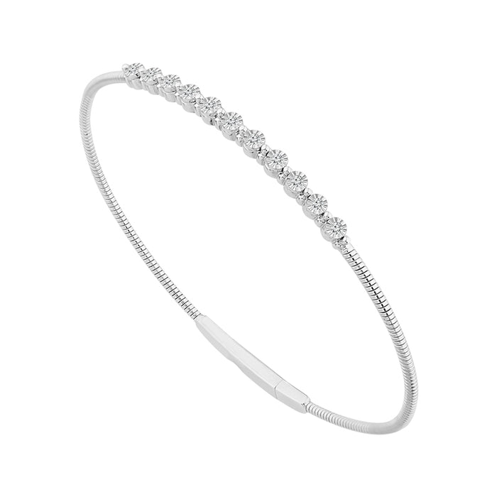 Diamond Bangle 0.13 ct tw 10k White Gold-FSBG5064A78W0