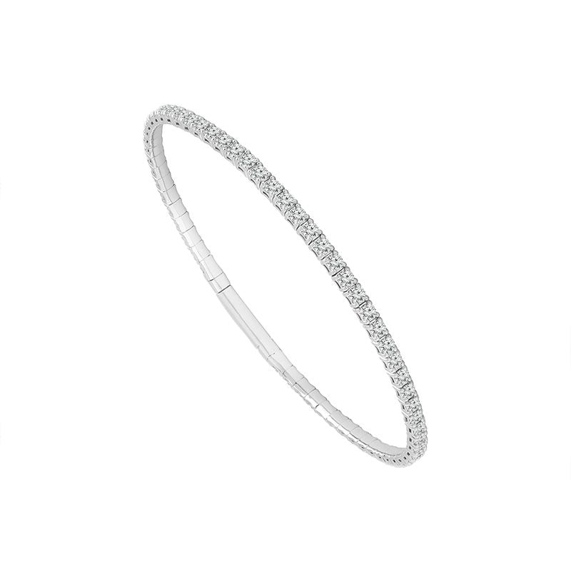 Diamond Bangle 9.20 ct tw 14k White Gold-FSBG5079S8W-6C