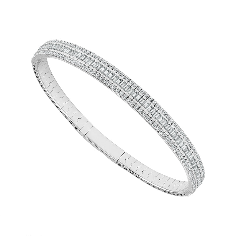 Diamond Bangle 2.50 ct tw 14k White Gold-FSBG5089A68W-6C