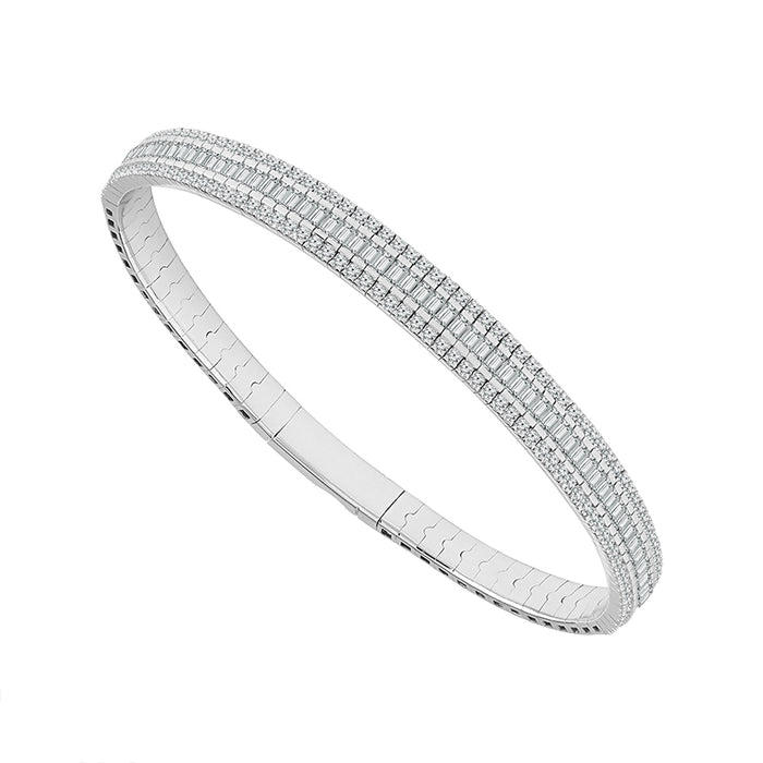 Diamond Bangle 2.50 ct tw 14k White Gold-FSBG5089A68W-6C
