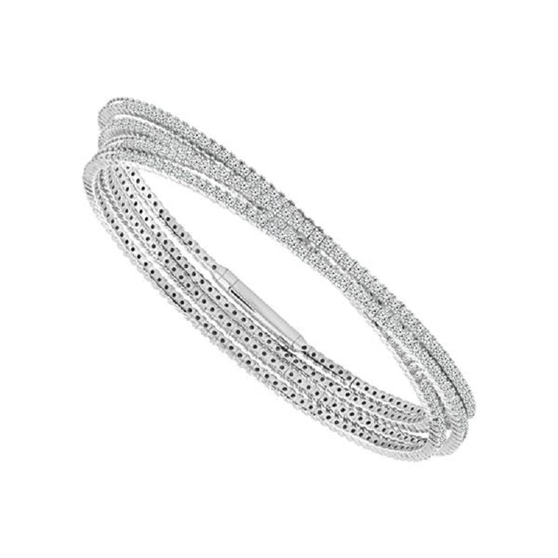Diamond Bangle 8 ct tw 14k White Gold-FSBG5124S8W-6C