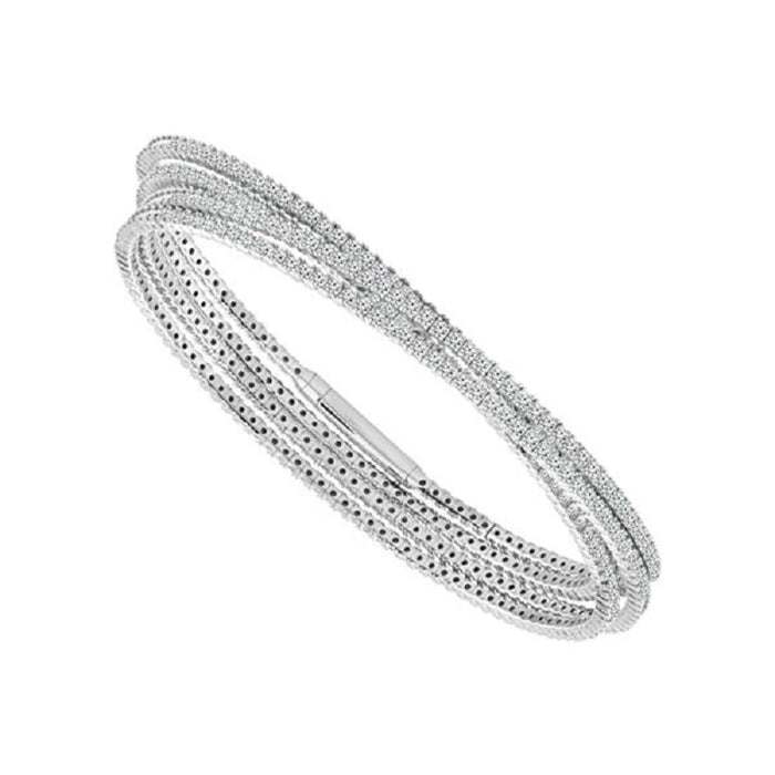 Diamond Bangle 8 ct tw 14k White Gold-FSBG5124S8W-6C
