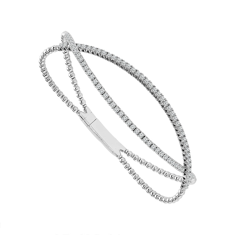 Diamond Bangle 1 ct tw 14k White Gold-FSBG5155S8W